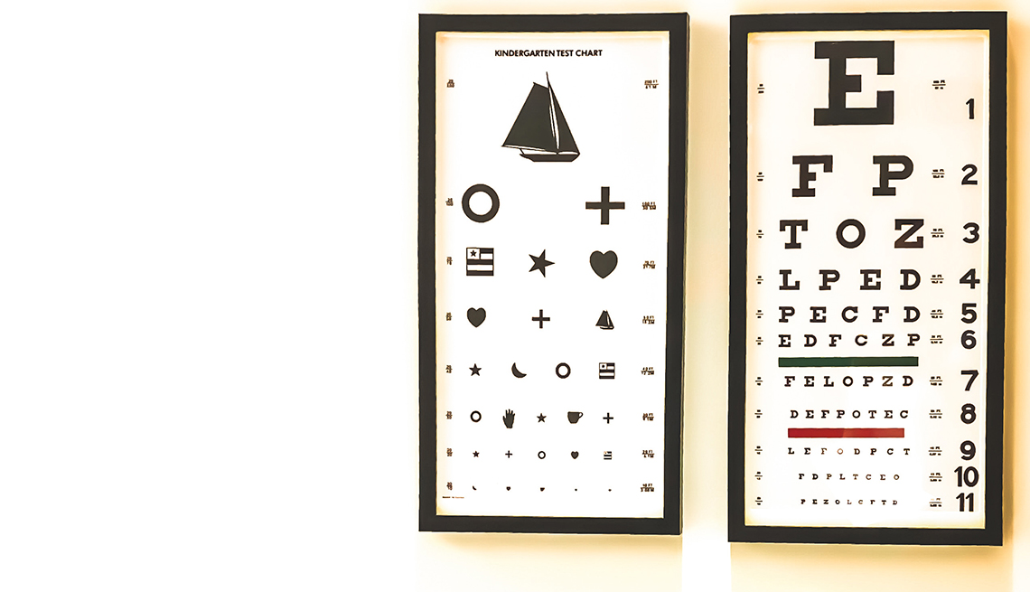 wall-mounted eye exam charts